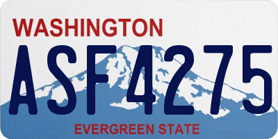 WA license plate ASF4275