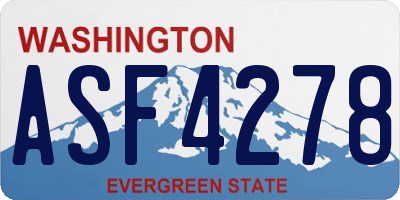 WA license plate ASF4278