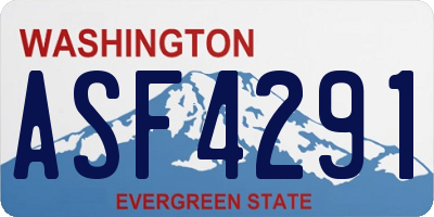 WA license plate ASF4291