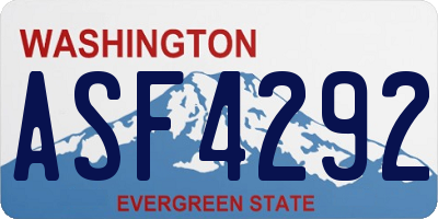 WA license plate ASF4292