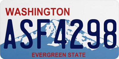 WA license plate ASF4298