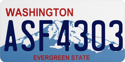 WA license plate ASF4303