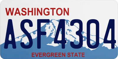 WA license plate ASF4304