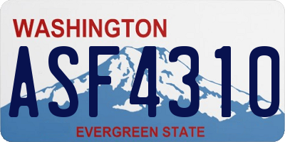 WA license plate ASF4310