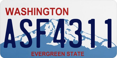 WA license plate ASF4311