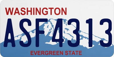 WA license plate ASF4313