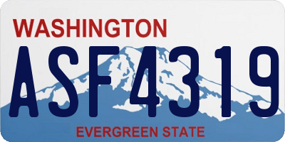 WA license plate ASF4319