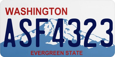 WA license plate ASF4323