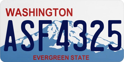 WA license plate ASF4325