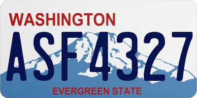 WA license plate ASF4327