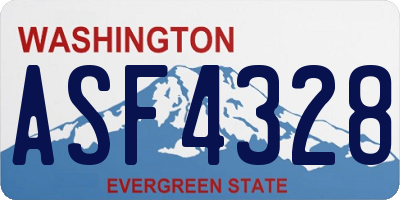 WA license plate ASF4328
