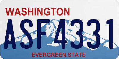 WA license plate ASF4331