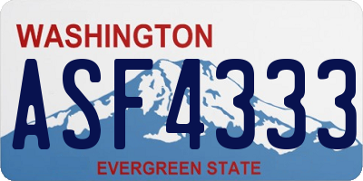 WA license plate ASF4333