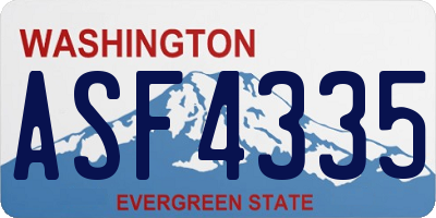 WA license plate ASF4335