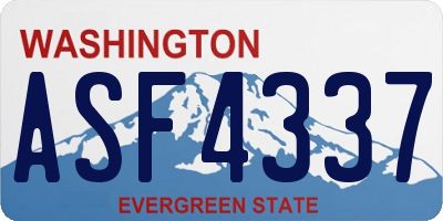 WA license plate ASF4337
