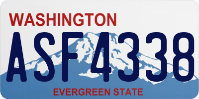 WA license plate ASF4338