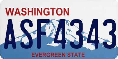 WA license plate ASF4343