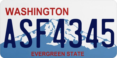 WA license plate ASF4345