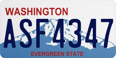 WA license plate ASF4347
