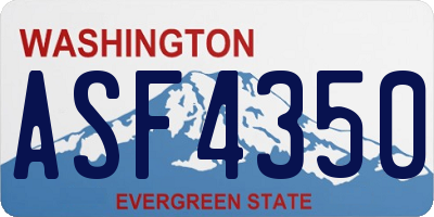 WA license plate ASF4350
