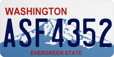 WA license plate ASF4352