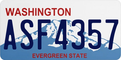 WA license plate ASF4357