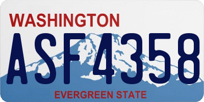 WA license plate ASF4358
