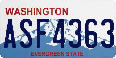 WA license plate ASF4363