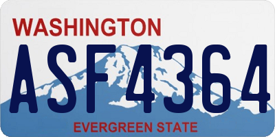 WA license plate ASF4364