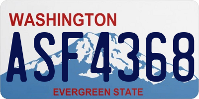 WA license plate ASF4368