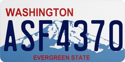 WA license plate ASF4370