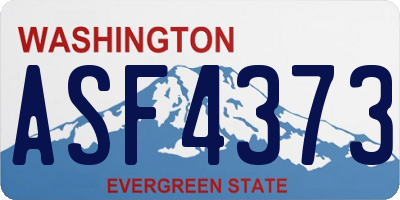 WA license plate ASF4373