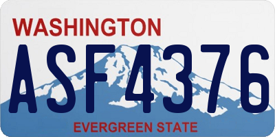 WA license plate ASF4376