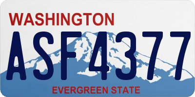 WA license plate ASF4377