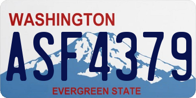 WA license plate ASF4379