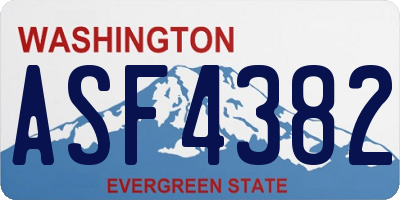 WA license plate ASF4382