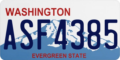 WA license plate ASF4385