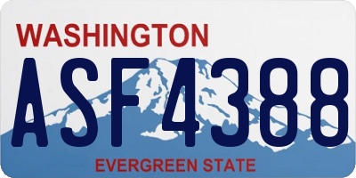 WA license plate ASF4388