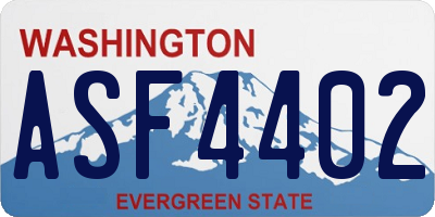 WA license plate ASF4402