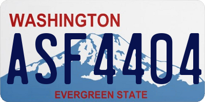 WA license plate ASF4404
