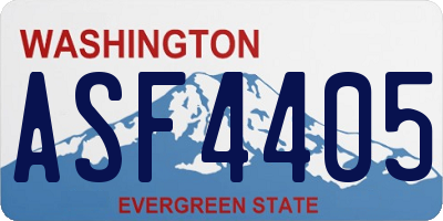 WA license plate ASF4405