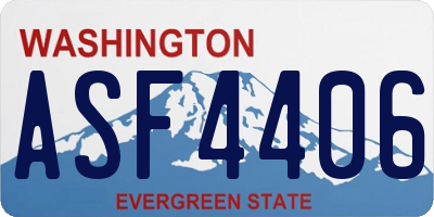 WA license plate ASF4406