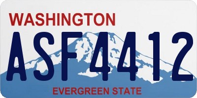 WA license plate ASF4412