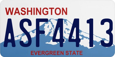 WA license plate ASF4413