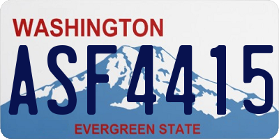 WA license plate ASF4415
