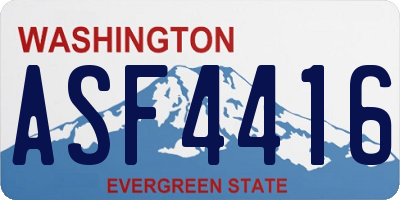WA license plate ASF4416