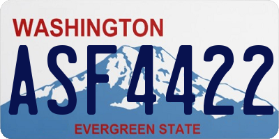 WA license plate ASF4422