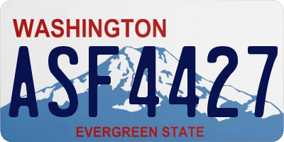 WA license plate ASF4427