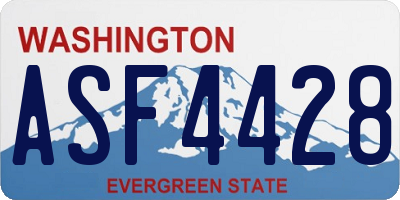 WA license plate ASF4428