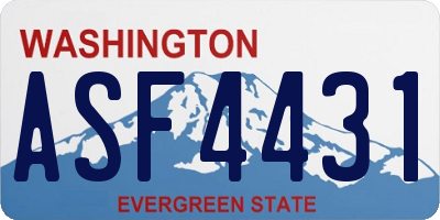 WA license plate ASF4431